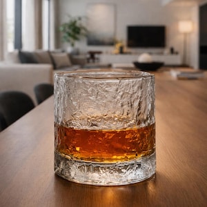 Crystal Whisky Glass - Japanisches Antique Rocks Glass für Scotch, Bourbon & Geschenke