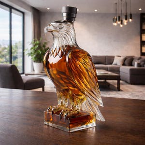 Adler Whisky Dekanter - Glasflasche für Whisky, Bourbon, Likör & Geschenk