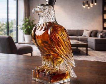 Decantador de whisky Eagle: botella de vidrio para whisky, bourbon, licores y regalos