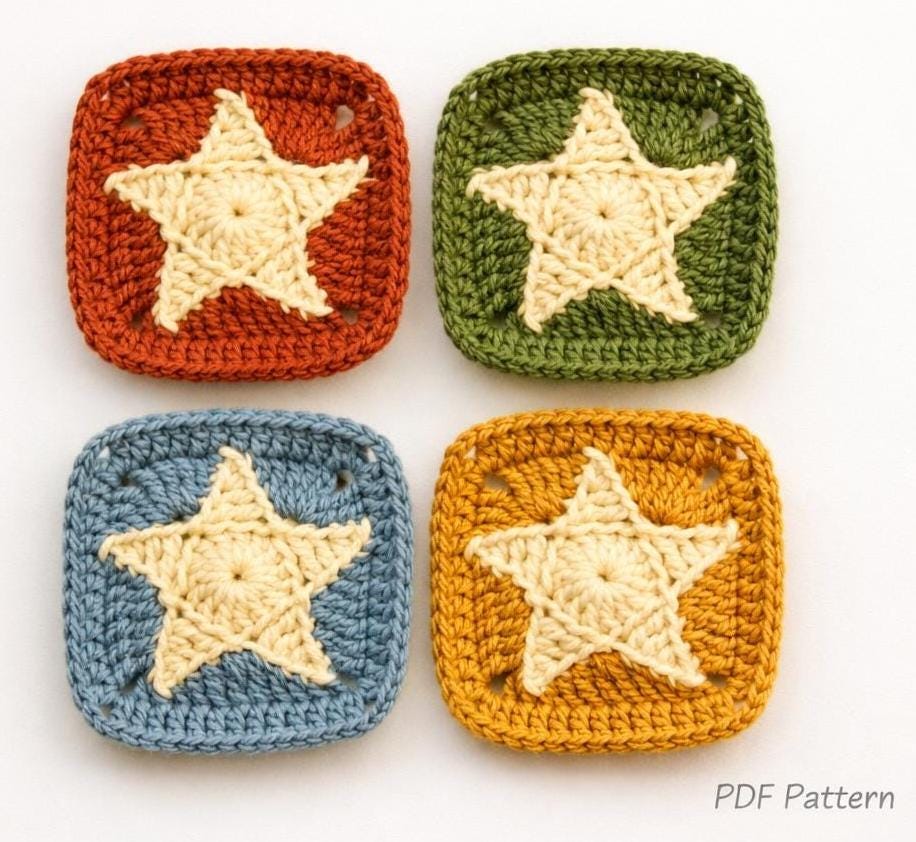 18 Star Granny Square Crochet Pattern: Unleash Your Inner Artisan Today! 12 Star Granny Square for Blankets