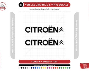 2x Citroen Car Vinyl Stickers Decals - Universal Fit, Multiple Colours & Sizes