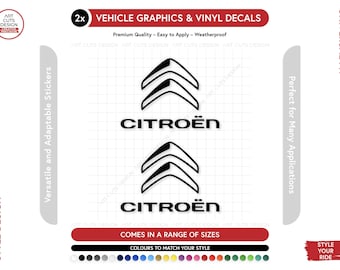 2x Citroen autostickers vinylstickers - dubbele chevron - meerdere kleuren en maten
