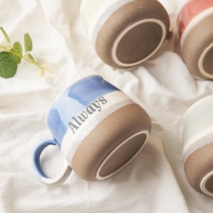Taza de cerámica moteada personalizada, taza de café grabada personalizada, diseño de esmalte teñido por inmersión