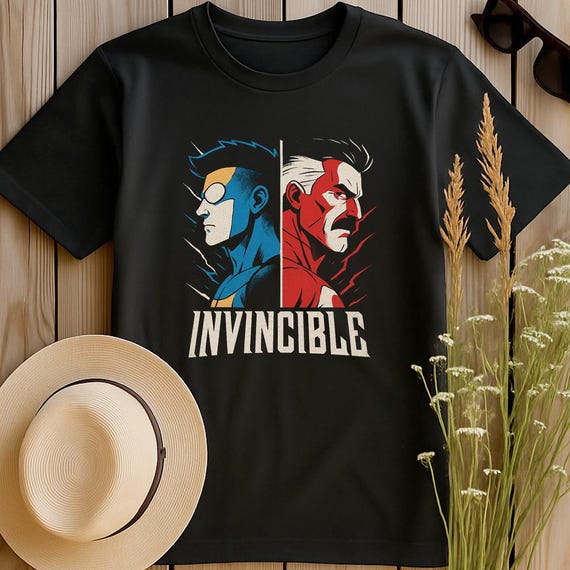 Invincible Shirt, Invincibles vs Omni-Man Shirt, Omni Man Shirt, Superhero Father vs Son Tee, Vintage Comic Style Fan Shirt of Omni and Mark