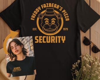 Freddy Fazbears Pizza Security Shirt | FNAF Guard Tee | Five Nights Fan Gift | Horror Gamer Tee | S-4XL