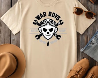 War Boys Auto Shop Graphic Tee | Mad Max Fury Road Fan Shirt | Mechanic Skull Unisex S-4XL