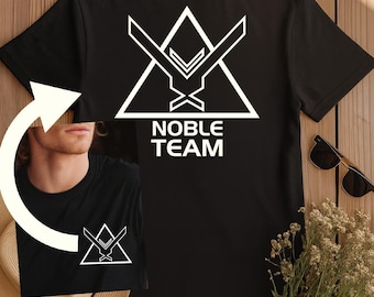 Noble Team T-Shirt | Halo Reach Fan Tee | UNSC Spartan Front & Back | Double Sided Unisex Graphic Tee