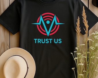 VoxTek Trust Us Shirt – Hazbin Hotel Inspired Vox T-Shirt, Retro Tech Demon Tee, Digital Villain Aesthetic, Hazbin Fan Gift