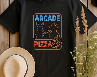 Arcade Pizza Shirt | Five Nights at Freddys Neon Sign Tee | FNAF Fan Gift | Bonnie Freddy | S-4XL