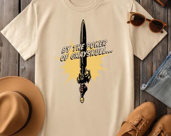 By the Power of Grayskull Shirt | He-Man Sword Tee | Masters of the Universe | Comic Burst | S-4XL