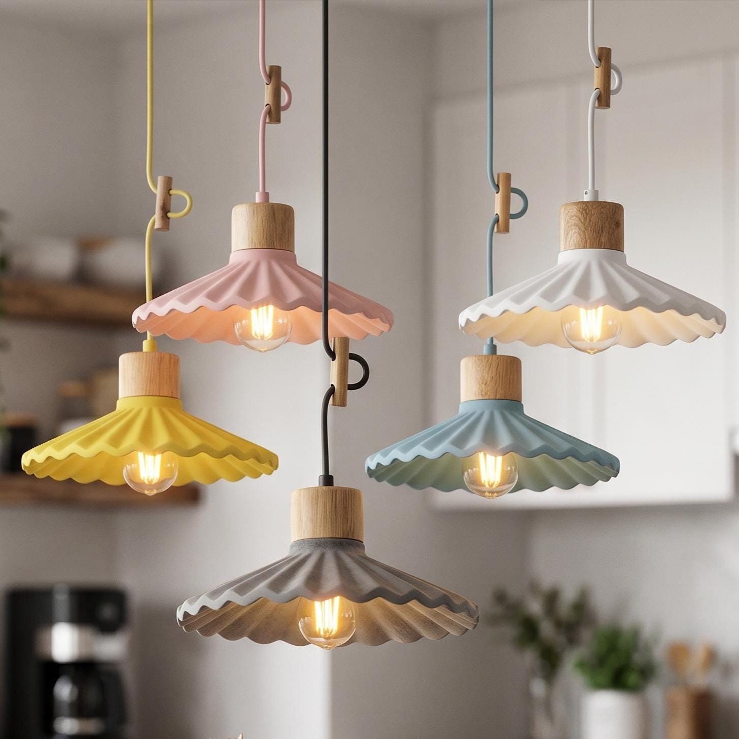 Scalloped pendant light - Etsy 日本