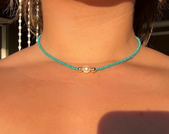 18k guldpläterat pärlhalsband, pärlsmycken