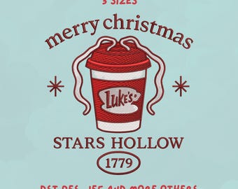Stars Hollow Christmas Embroidery Design | Luke’s Coffee Holiday Design | Gilmore Girls Inspired Trendy Design