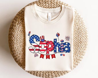 Personalized 4th of July Kids Shirt, Patriotic Name Toddler Tee, USA Est 1776 Shirt,United States of America 250th Anniversary Toddler Shirt
