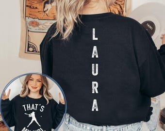 Custom That's My Girl Softball Mom Sweatshirt, Softball Mom Crewneck, Personalized Softball Mom Sweatshirt, Cute Softball Mom Shirt