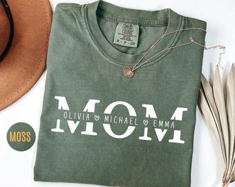 Comfort Colors® Custom Mom Shirt, Custom Name Shirt, Children Name Mom Shirt, Personalized Mama Gift, Mother's Day Gift