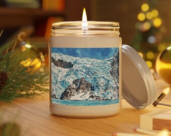 Vela de soja Fire and Ice de 9 oz / Vela perfumada con tapa blanca