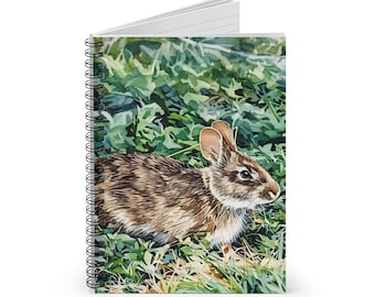 Marsh Hare Spiral Notebook, Ruled Line | Woodland Rabbit Journal