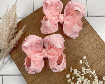 Light Pink Twisted Boutique Bow Piggies