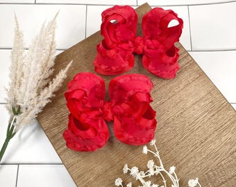 Red Twisted Boutique Bow Piggies