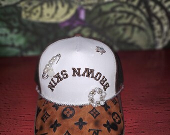 Embellished A-Frame Snapback Hat: Hey BrownSkin