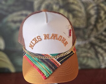 Embellished A-Frame Snapback Cap: Custom Patches, Hand-Finished