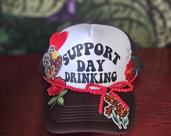 Embellished A-Frame Snapback Hat: Custom Iron-On Patches