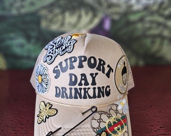 Embellished A-Frame Snapback Hat: Custom Iron-On Patches