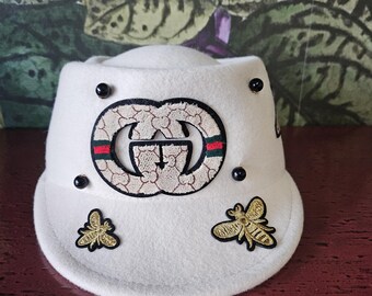 Wool Cadet Hat, Bee Embellished Korean Fashion