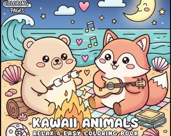 Cute coloring pages with 20 fairy-tale illustrations in kawaii style for coloring — cute, cozy, and convenient, ready to print(download PDF)