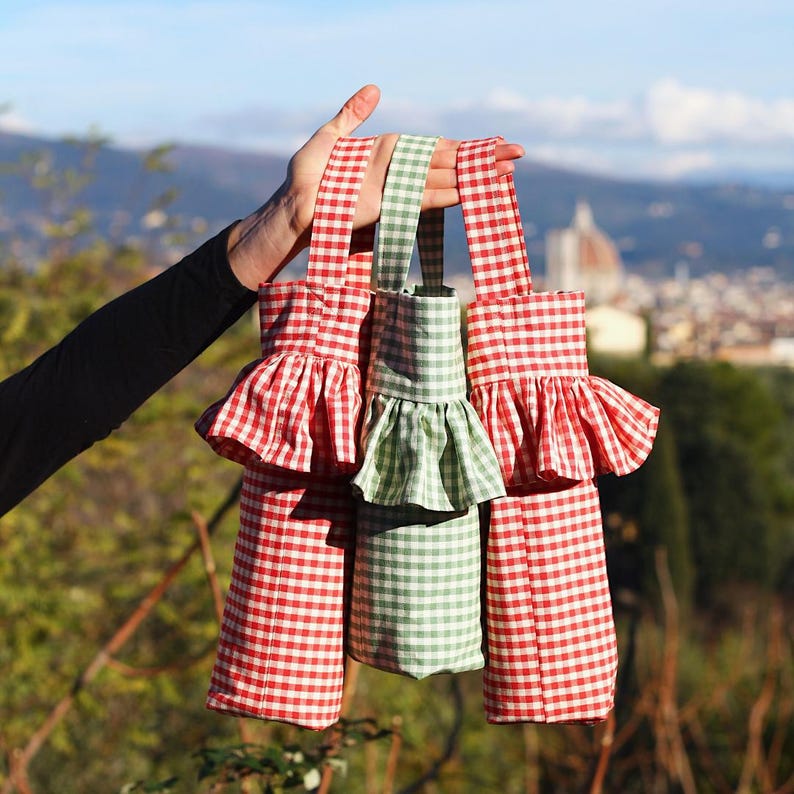 Ruffle Bottle Bag Sewing Pattern for Wine & Tumbler PDF | A4, US Letter ...