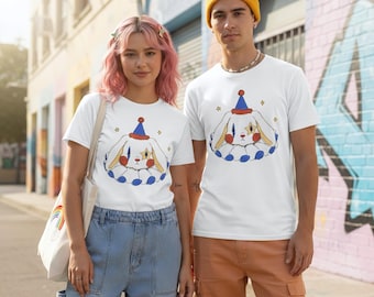 Clowncore Bunny T-Shirt, Pastel Kidcore Aesthetic Circus Rabbit Tee