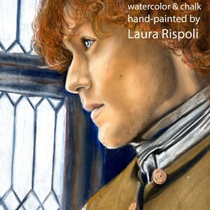Original o impresión o tarjetas de pintura hecha a mano por Laura Rispoli, impresiones de dibujos artísticos o postales o Lallybroch Window Outlander