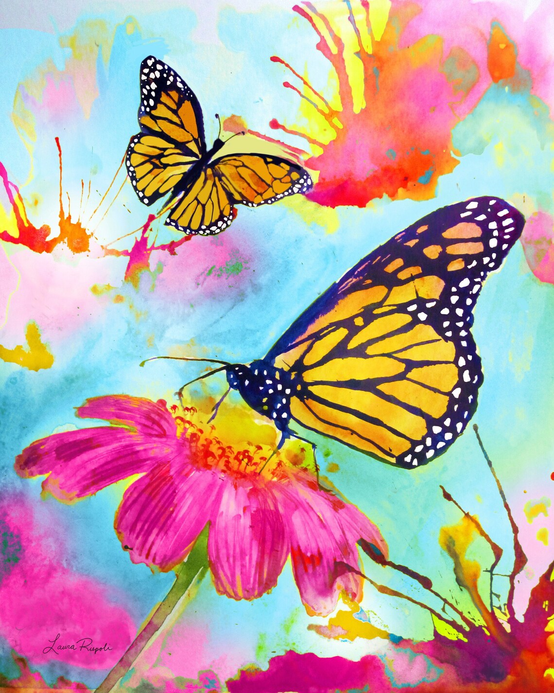 Print of Monarch Butterfly Watercolor Painting by Laura Rispoli Art ...
