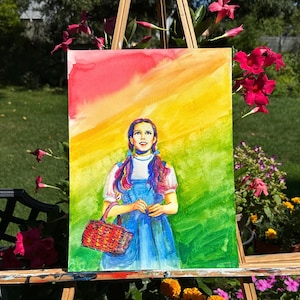 Over the Rainbow original art watercolor