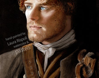 print or cards of painting watercolor and pastel realism painted portrait by Laura Rispoli art drawing prints or postcards or small greeting