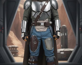 Traje mandaloriano único inspirado en Star Wars / Perfecto para fans y cosplayers / Ideal para proyectos mandalorianos / Conjunto de 3 piezas hecho a medida