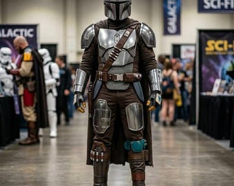 Custom 3-Piece Cosplay Flight Suit with Flak Vest and Accessories – Sci-Fi Bounty Hunter Costume