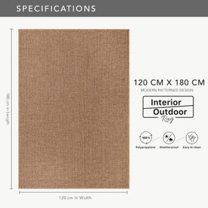 Mid-size 120x180 cm rug placed in an open-concept kitchen-dining area. Adds cozy texture underfoot while standing up to spills, dirt, and daily foot traffic — the ideal multi-use floor covering.