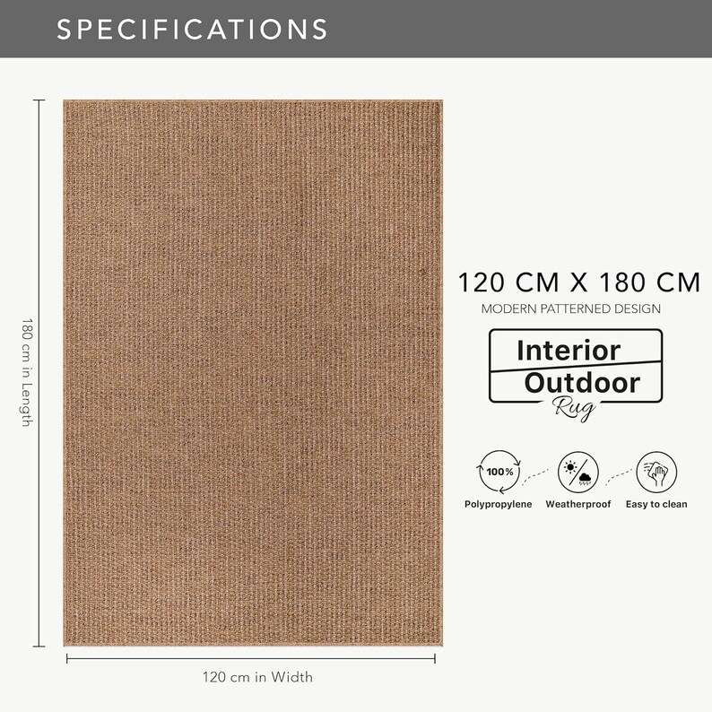 Mid-size 120x180 cm rug placed in an open-concept kitchen-dining area. Adds cozy texture underfoot while standing up to spills, dirt, and daily foot traffic — the ideal multi-use floor covering.