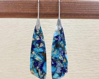 Sea Sediment Jasper Drop Earrings: Natural Stone, Healing Jewelry