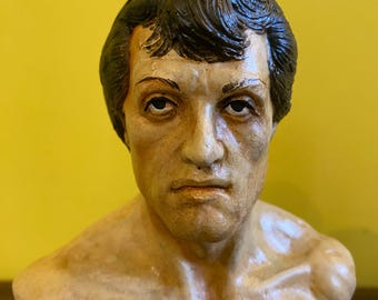 Handmade ROCKY BALBOA Sylvester Stallone BUST Sculpture Figure Statue box movie film boxing