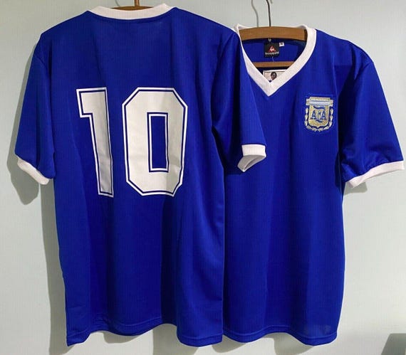 DIEGO MARADONA 10 番 シャツ マラドーナ ARGENTINA 1986 Away Retro Shirt DIEGO MARADONA #10 World Cup