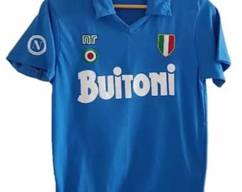 NAPOLI 1987 1988 Diego MARADONA #10 Home Retro Shirt BUITONI Calcio Jersey Fußball