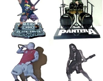 Banda PANTERA x 4 EXHIBICIONES DE PIE Figura recortada de 8" Decoración Standup Dimebag Darrell Anselmo Brown Vinnie Paul groove metal