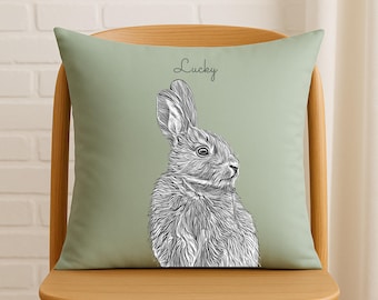 Almofada personalizada com retrato do seu pet, almofada decorativa com desenho personalizado de animal, decoração para sofá com tema de cachorro, gatinho e coelho, lembrança do seu amado animal de estimação, presente fotográfico de homenagem.