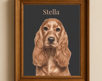 Arte de parede personalizada com retrato do seu animal de estimação, download digital personalizado para cães e gatos, pôster colorido para imprimir com vários animais, pôster com nome, presente de boas-vindas