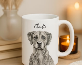 Caneca personalizada com retrato do seu pet a partir de foto, caneca de café personalizada com desenho de cachorro ou gato e nome, presente de aniversário para donos de pets.