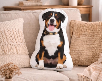 Custom Shape Pet Pillow from Photo, Personalized Dog Cat 3D Cushion, Realistic Portrait Plush, Pet Mom Birthday Gift