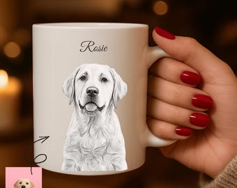 Caneca personalizada para cães e gatos, presente personalizado para animais de estimação. Caneca de cerâmica, homenagem ao seu pet, presente para o(a) amante, lembrança, foto do seu amigo peludo transformada em arte.